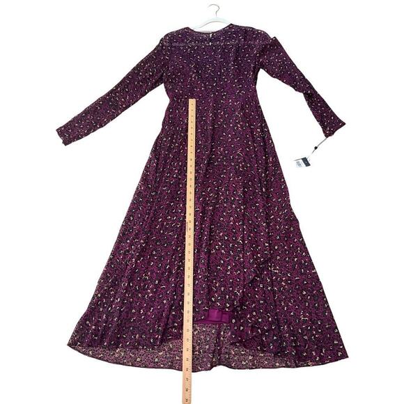 Tommy Hilfiger Womens A-Line Dress Animal Print Long-Sleeve Burgundy Size 8 NWT - Picture 5 of 6